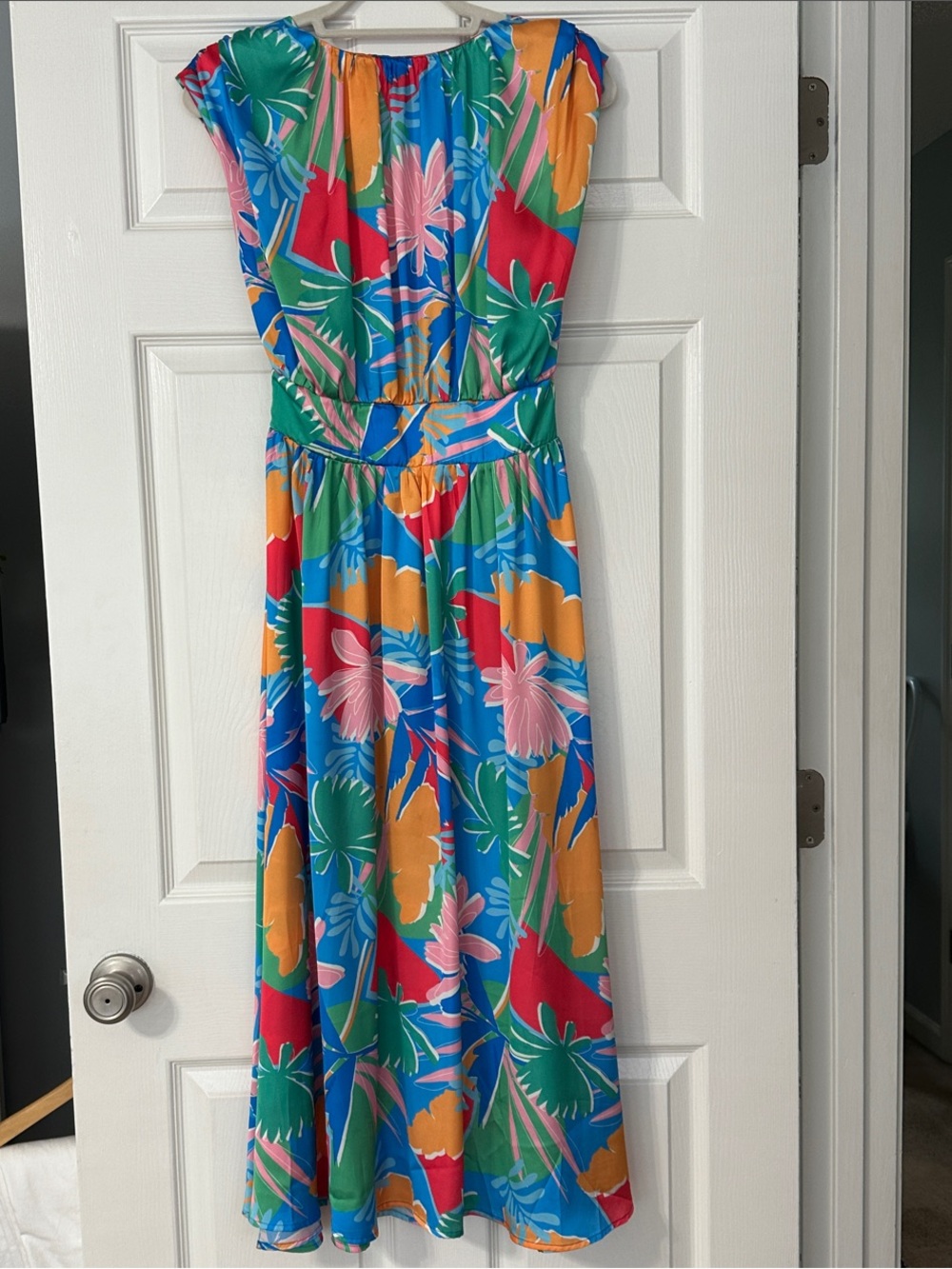 Flying Tomato Blue Multi Tropical Dress, Small